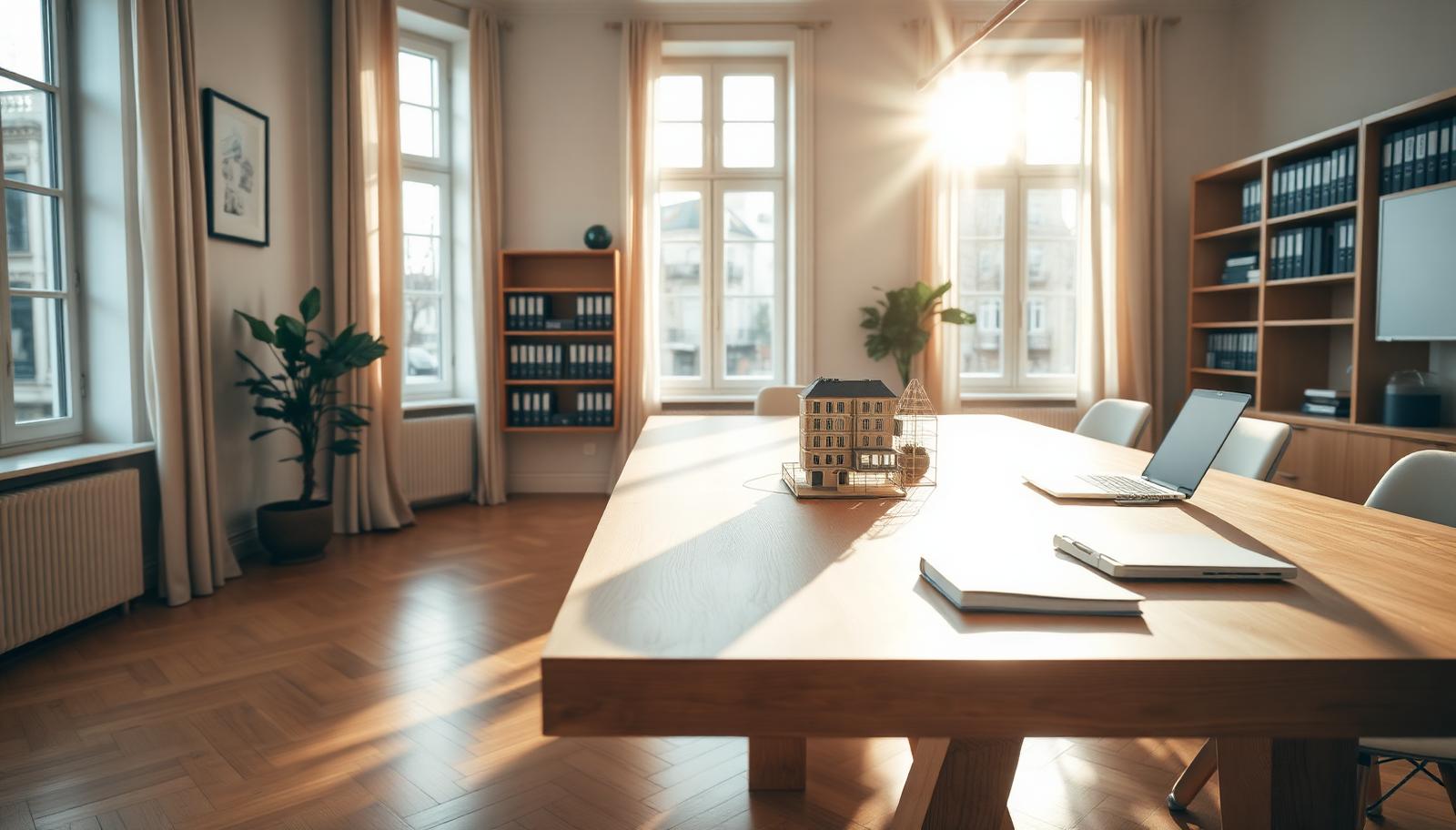 Helles Büro der Immobilien Storch im Frankfurter Altbau